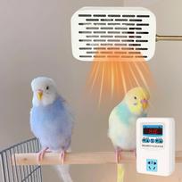 Avian Sanctuary: Portable Bird Cage Heater for Small Pets White thermostat