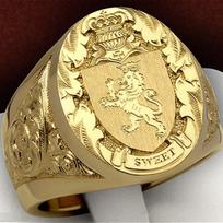 1PC Luxury Crown Lion Shield Rings for Men Vintage Fashion Stainless Steel Hip Hop Yellow Gold Antique Punk Engagement Jewelry 7 auksas