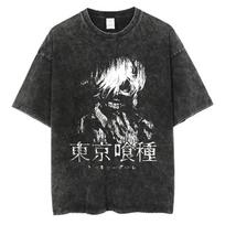 Tokyo Ghoul Ken Kaneki Ghoul Form Vintage Washed Oversized T-Shirt | Dark Fantasy Anime Streetwear Tee L