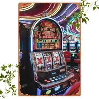 Slot Machine Iron Metal Sign inch Retro Gaming Wall Art NEWAluminum 20x30cm（7.8x11.8inch） gray