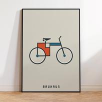 Retro Bauhaus Bicycle Geometric Shape Line Wall Art Prints Canvas Painting Poster Picture For Living Room Waterproof Home Decor 21X30CMNo Framed