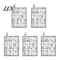 Durable Kitchen Cleaning Pad 5Pcs Rags, Double-Sided Cartoon Cotton Gauze Steel Wire Scrubber Soft Anti-Grease Rag for Oil Stains, Non-Scratch 5pcs