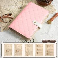 PU Leather Jewellery Binder Zipper Jewelry Organizer Roll Creative Jewelry Storage Bag  Necklace rožinė