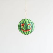 Green Hanging Paper Lantern DIY Watermelon Ghost Face Lantern  Garden Decoration Style C
