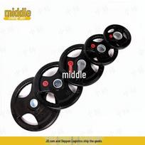 Coated Iron Core Barbell Plate with Hand Grips