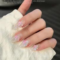 12Grid Box 3D Ice Through Ice Flower Petals Nail Charms Summer Colored Non Carving Dopamine Five Petals Flower Rhinestones one size