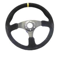14inch 350mm Racing Flat Steering Wheel Auto Universal Suede / Leather Simulated Racing Game Steering Wheel Suede Red Ring
