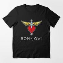 Bon Jovi Heart Dagger Wings Logo T-shirt L gray
