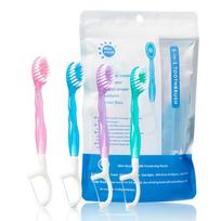 26Pcs 5 in 1 Disposable Portable Toothbrush Oral Care Adult Cleaning Toothbrush  on-The-Go 26Pcs(Taste Random)