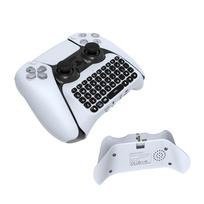 Wireless Bluetooth External Keyboard for PS5 Controller Built-in Speaker Voice Chat Input Keyboard Portable Gaming Accessory White
