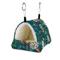 Soft Mini Cage House Nest Hamster Sleeping Bed Guinea Pig Nest Warm Mat Hamster Hammock Bed S mėlyna