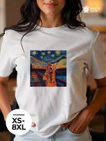 Stylish oversized T-shirt with  Cat Scream  print L