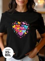Oversized cotton T-shirt:  Heart Mosaic  print 2XL
