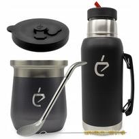 Zestaw matego do yerba mate: termolid, termos, bombilla, matero, czyścik