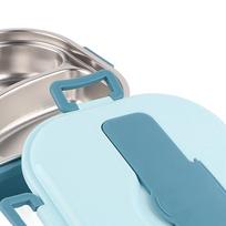 Includes Soup Bowl Portable Bento Box 4-Compartment Insulated Lunch Box 4 Grid Bento Box  Work Use mėlyna