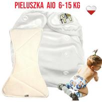 Pieluszka wielorazowa aio kieszonka bambus biała nappime