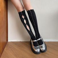 Y2K Spicy Girls Hollow Collar Underwear Buckle Fashionable Japanese Personality Women Subculture Gothic Lolita Vintage Stockings One Size