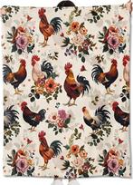 1PC Power Cock Rooster Throw Blanket – Thin All-Season Gift for Animal Lovers, Family & Friends, for Couch, Bed, Car, Camping Size: 75*100cm, Weight: 230 GSM