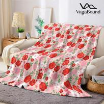 Rose Blush Mosaic Flannel Blanket Warm Soft Halloween Christmas Couch Warm Cozy Decorative Decor Gift for All Season Size: 75*100cm, Weight: 230 GSM