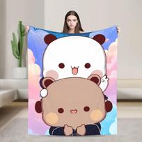 Bubu Dudu Merry Christmas Soft Warm Blankets Airplane Travel Plush Throw Blanket Funny Bedroom Flannel Bedspread Sofa Bed Cover Size: 75*100cm, Weight: 230 GSM