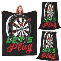 Natural Born Darts Player Dartboard Target Bullseye Dartist Blankets Flannel Throw Blanket Bedding for Bed room Picnic Home Sofa Size: 75*100cm, Weight: 230 GSM