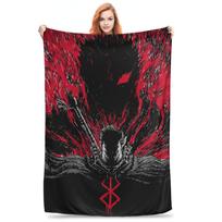 Japan Anime Berserk Swordsman Manga Guts Blanket Multi-function Fleece Sofa Throw Blanket for Home Office Throws Bedspread Quilt Size: 75*100cm, Weight: 230 GSM