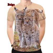 men woman Spring/Summer Printed 3D Animal Lynx Harajuku Streetwear Short Sleeve Unisex Hip Hop T-shirt XS-5XL L