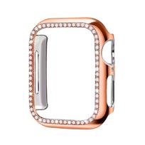 Apple Watch Series 8/7/SE/6/5/4/3/2/1 Slim Electroplated Diamond Case Cover 42mm rožinio aukso spalvos