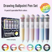 Blue Fruit Ten-Color Cartoon Ballpoint Pen Set for Students - Ideal for Journaling, Marking, and Drawing