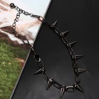 Spike Rivet Punk Collar Necklace Goth Rock Biker Link Chain Choker Jewelry 21-50CM juoda
