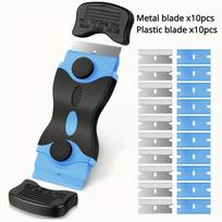 1Set (21Pcs/Set) Double Edge Razor Scraper Blade Window Tint Vinyl Sticker Removal Stonego Tool YSL mėlyna