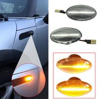 2 vnt. Dinaminis LED šoninis posūkio signalas, sraunūs šoniniai žymėjimo signaliniai žibintai, skirti BMW Mini Cooper R50 R52 R53 02-08 gray