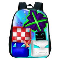16 colių pyktas Geometry Dash kuprinė berniukams mergaitėms mokyklinė kuprinė animacinių filmų žaidimų vaikams darželiui mokyklos krepšiai mažyliui vaikų priežiūros kuprinė blue