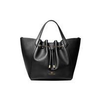 Michael Kors Phoebe Minimalist Classic Leather Tote Bag Women Tote Bags Black 30H1G8PT3L-001 Basic Set (Bag+Dust Bag)