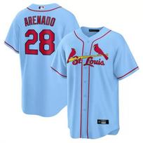 Siuvinėtas St. Louis Cardinals St Louis Cardinals 28 Arenado marškinėliai Beisbolo uniforma M, 85KG mėlyna