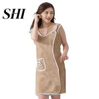 Super Absorbent Spa Robe Bath Towel Wrap Adjustable Button Closure Sleeveless Soft Coral Fleece And Washable Bathrobe Water Unisex Pocket Shower M kava