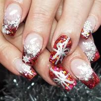 24x Ballerinas False Nails Bows Press On Nails Full Cover Stick on Nails Snowflake Artificial Nails Manicures Supplies 1