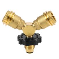 Outdoor Camping Hiking Stove Adaptor Propane Tank Y-Splitter Adapter Two Furnace Connector Way LPG Adapter Tee Connector style 1