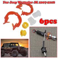 6PC Gear Shift Cable Bushing For Jeep Wrangler JK 07-2018 Gearbox Pull Head Lever Line Rubber Sleeve Transfer Case Retainer Clip 6PCS-KIT