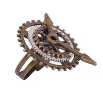 Vintage Clock 3 Rings for Women Men Steam Copper Rings Fingering Fashion Jewelry Party Jewelry ruda