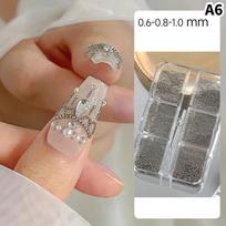 6Grids 3Sizes Stainless Steel Caviar Bead Nail Art Decorations Gold Silver Black Nail Jewelry Manicure DIY Nail Art Decoration A6