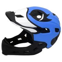 Children's helmet removable chin balance car full helmet roller skating face protection hard hat integrated forming child baby head protection One size fits all blue