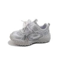 Girls Running Shoes Kids Athletic Sneakers With Velcro Breathable Mesh Lightweight Comfortable Size 26, Insole Length 16.3 cm