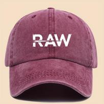 pc RAW Fun Print Baseball Cap with White Logo Unisex Retro Trucker Hat for Unisex and Women Solid Color Simple Design Black P 1pc