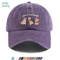 pc Printed Corgi Baseball Cap Featuring Three Adorable Corgis with Different Styles One Wearing Glasses and a Tie Another in 1pc