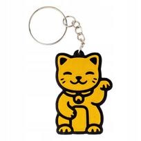 Brelok breloczek do kluczy maneki neko japoński kot szczęścia złoty 3d