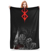 Japan Anime Berserk Swordsman Manga Guts Blankets Breathable Flannel Throw Blanket for Couch Bedding Travel Throws Bedspread Size: 75*100cm, Weight: 230 GSM
