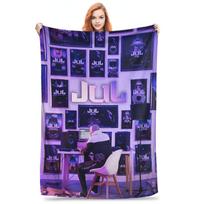 Flannel Throw Blanket JuL C'est Pas Des Lols French Rapper Warm Plush Blankets Soft Bedspread for Living room Home Travel Couch Size: 75*100cm, Weight: 230 GSM