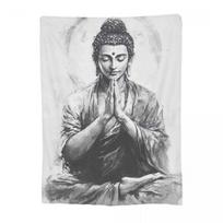 Buddha Yoga Blanket Flannel Sofa Throw Blanket Breathable Throw Blankets for Home Bedroom Travel Throws Bedspread Quilt Size: 75*100cm, Weight: 230 GSM