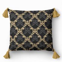 Decorative pillowcase 45x45 mosaic graphite with gold